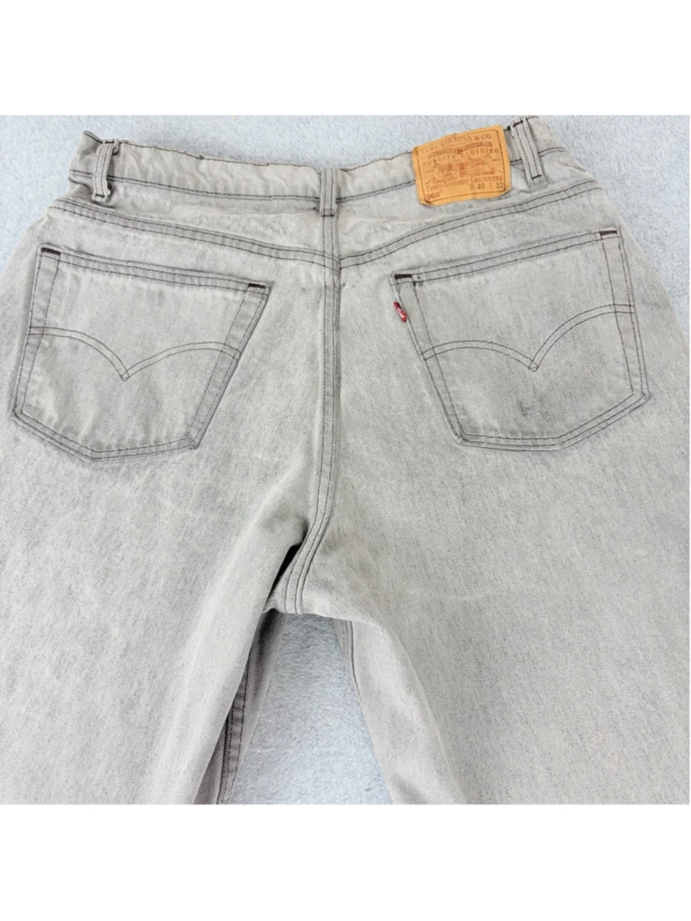 LEVI’S 560 VINTAGE 90s Jeans W40 L32 Faded Black LOOSE FIT TAPERED Distressed